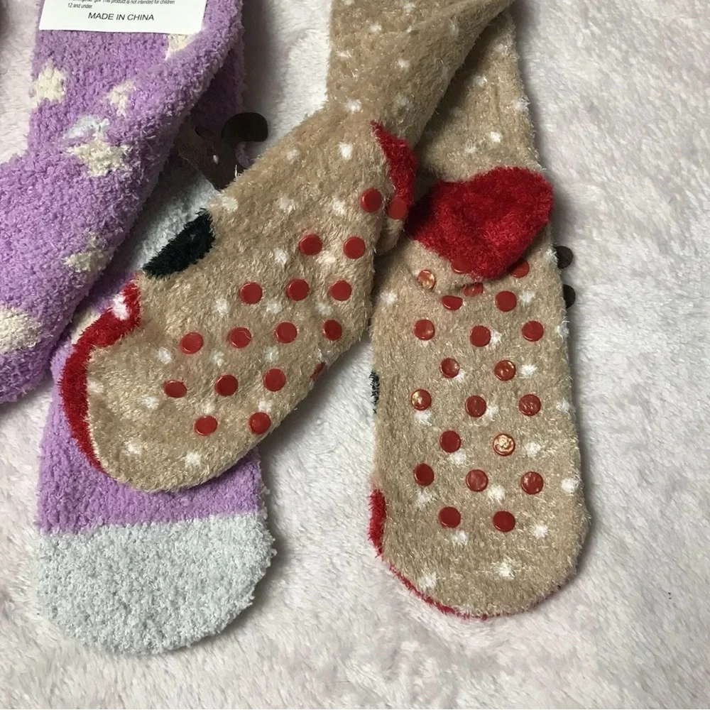 Pretty Cozy Socks Kids Animal Design - Pink, Purple, Brown New